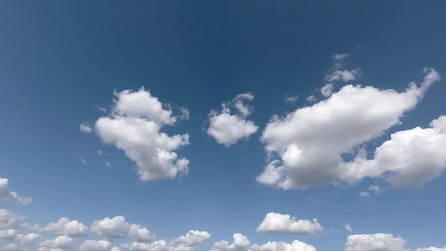 Timelapse of blue sky with cloud. It's good weather and good time for travelling on holiday.