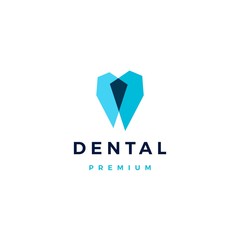 geometric dental logo vector icon illustration overlapping style