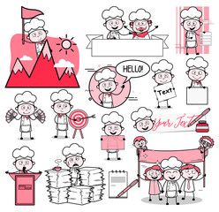 Various Cartoon Chef - Collection of Concepts Vector illustrations