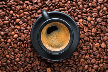 Freshly brewed brazilian espresso coffee