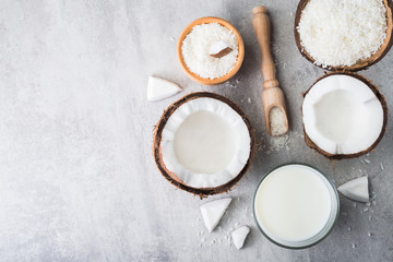 Fresh coconut milk in glass