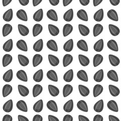 Sunflower seeds seamless pattern. Healthy organic vegetarian snack