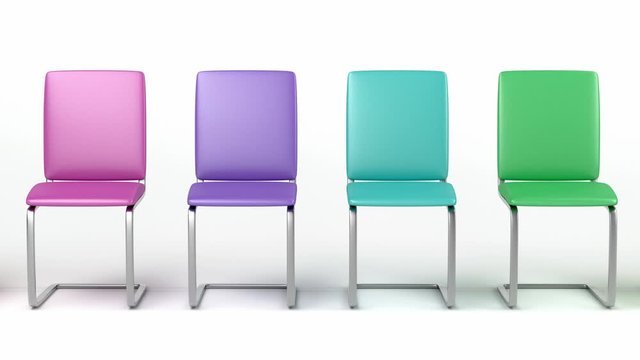 Leather dining chairs with different colors