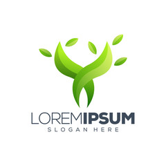 leaf logo design vector illustration