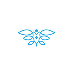 People Health medical logo design template vector illustration