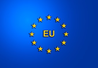 illustration of European Union Flag, official colors. EU symbol. Flag of European Union (EU)
