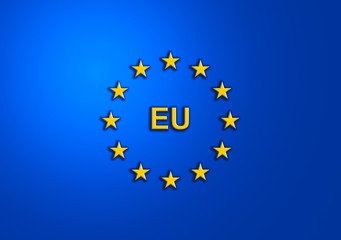 illustration of European Union Flag, official colors. EU symbol. Flag of European Union (EU)