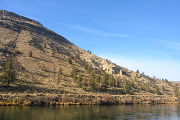 Rocks in a beautiful, beautiful canyon, desert river, Smith Rock State Park, Oregon