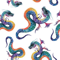 seamless pattern with dragons sign, chinese sign, chinese