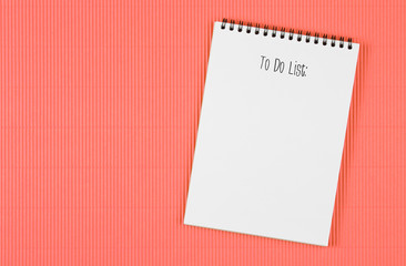 to do list school notebook, Top view