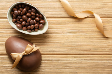 easter composition chocolate eggs