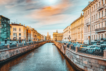 Fototapeta na wymiar Canal Gribobedov. Urban View of Saint Petersburg. Russia.