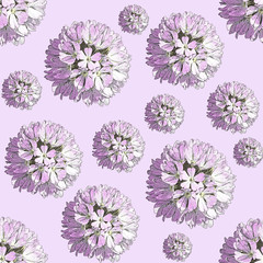 lilac spring flowers seamless  pattern