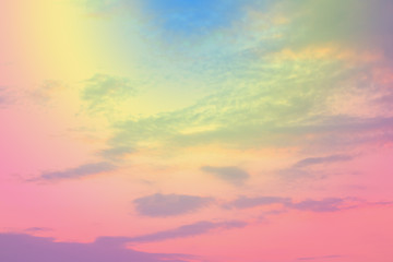 Soft blurred clouds in the sky with pastel colors.