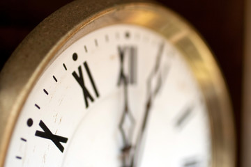 Close up shot of a wall clock
