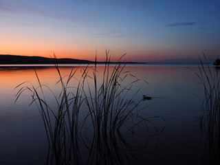 sunriset over  lake Balaton near Keszthely, Hungary