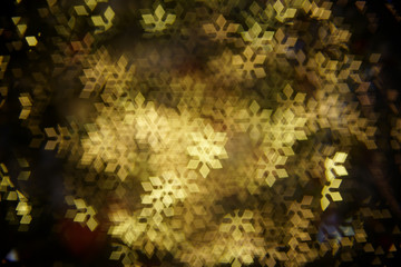 Snowflakes bokeh lights. Abstract christmas background with bright snowflakes
