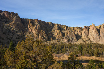 Rocks in a beautifully beautiful desert canyon. Smith Rock State Park National Park. Oregon State