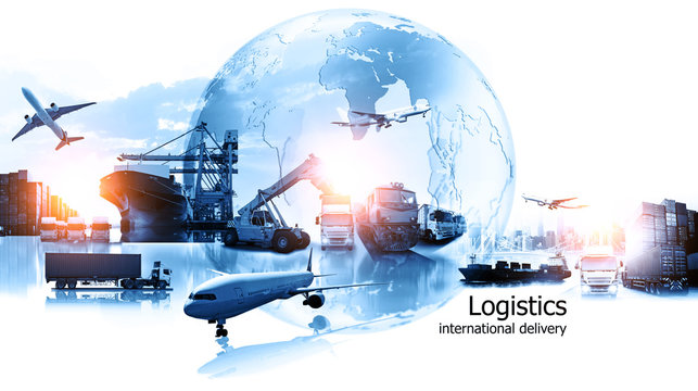 Logistics international delivery concept, World map with logistic network distribution on background.background for Concept of fast or instant shipping, Online goods orders worldwide