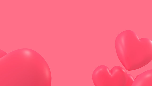 3D Floating Hearts Background