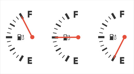 Fuel gauge icon. Gasoline indicator. Fuel indicator. Vector illustration - obrazy, fototapety, plakaty