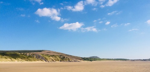 landscape with mountains and blue sky