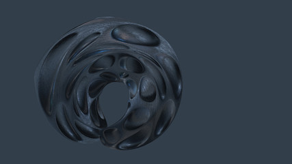 Abstract Art | Organic shape on grey background | 3D Render Illustration I