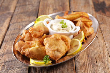 traditional fish and chips- tartar sauce