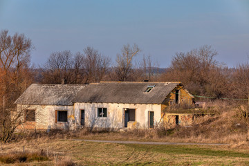 Fototapeta premium rundown and abandoned house in countryside, Czech Republic, Europe