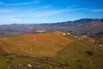 Top view of Sicilian countryside