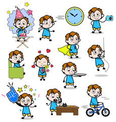 Cartoon Funny Office Guy - Set of Concepts Vector illustrations