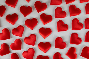 Valentines day hearts on white