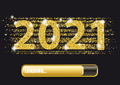 2021 Loading Progress Bar Golden Confetti Night