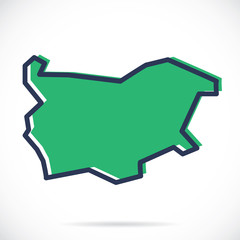 Stylized simple outline map of Bulgaria