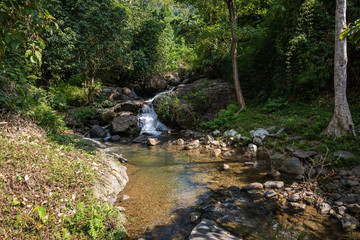 Obraz premium Kaeng Yuy waterfall at Vang Vieng , Laos. Southeast Asia.
