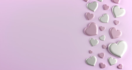Valentine's day illustration with heart  - 3d rendering