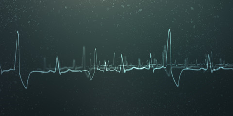 Heart with cardiogram - 2D illustration