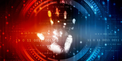  Fingerprint Scanning Technology Concept 2d Illustration