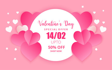 Valentine's day sale banner background