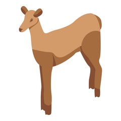 Wild doe icon. Isometric of wild doe vector icon for web design isolated on white background