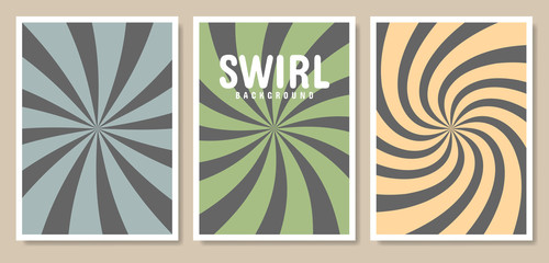 Obraz premium Abstract sunburst design wallpaper . Cartoon backdrop. Swirl background. Minimalistic design template for poster, banner, cover, postcard, business, social media, advertising. Vector illustration set