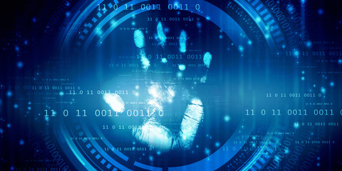  Fingerprint Scanning Technology Concept 2d Illustration