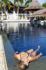 Obraz na płótnie Canvas Girl on a tropical resort in Koh Koh Khao, Thailand