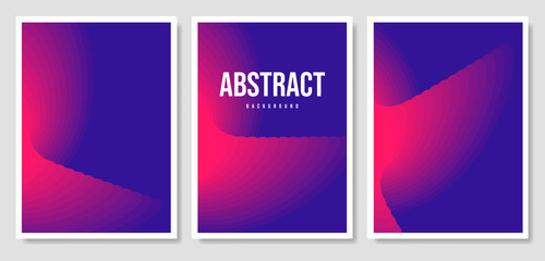 Fototapeta premium Set of three vector banners with colorful abstract background and writing