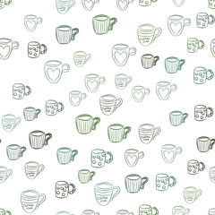 Fototapeta na wymiar Coffee seamless vector pattern for Cup mug, restaurant or cafe menu design