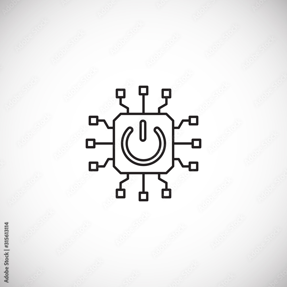 Poster ai related outline icon on background for graphic and web design. simple illustration. internet conc