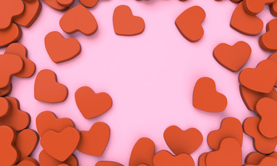 3D heart piece on background graphic pink red