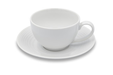 empty coffee cups isolated on white background with clipping path