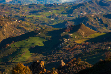 View of the typical Sicilian countryside