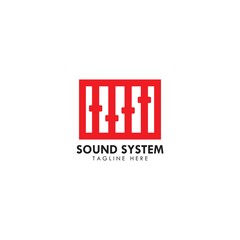 Sound system volume control icon vector illustration